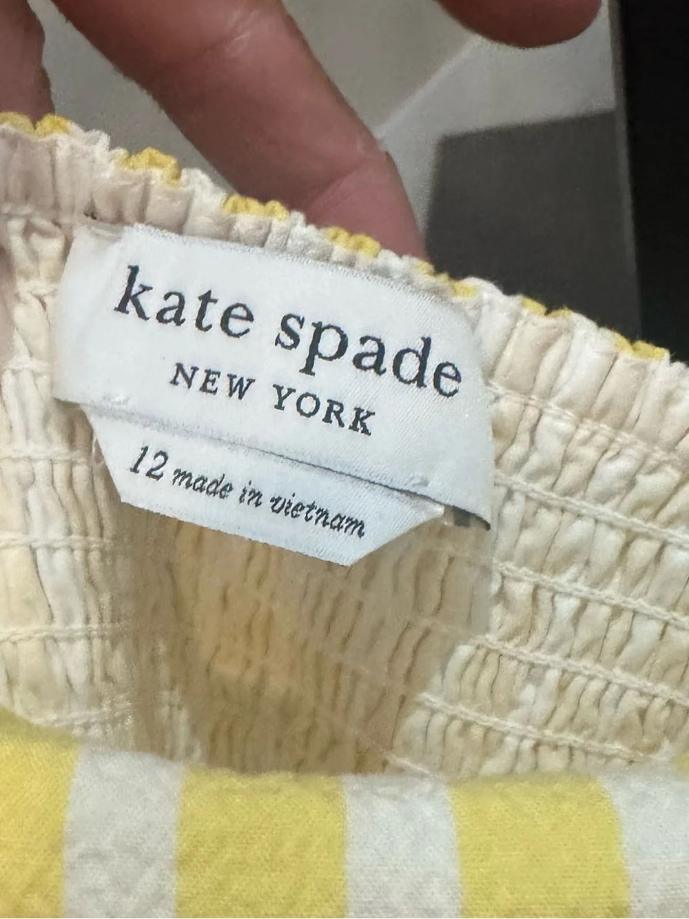 Kate Spade yellow and white striped A-lined midi dress - Picture 8 of 8